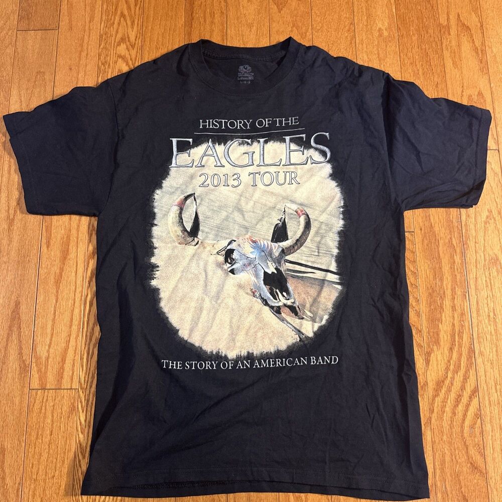 The Eagles History of the Eagles 2015 Tour Black T-Shirt Size L 100% Cotton
